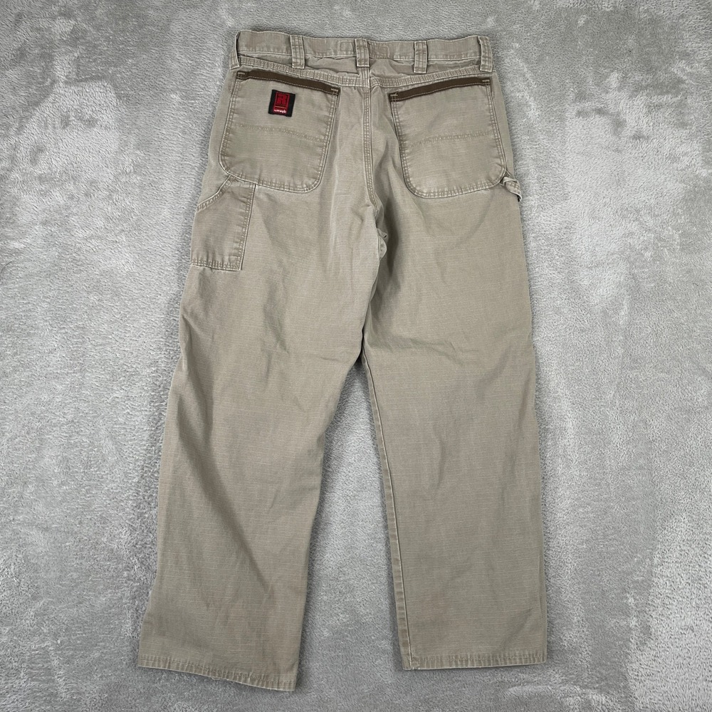 Wrangler RIGGS Carpenter Pants Mens 34x30 Tan‎ Ripstop Workwear Utility Trousers